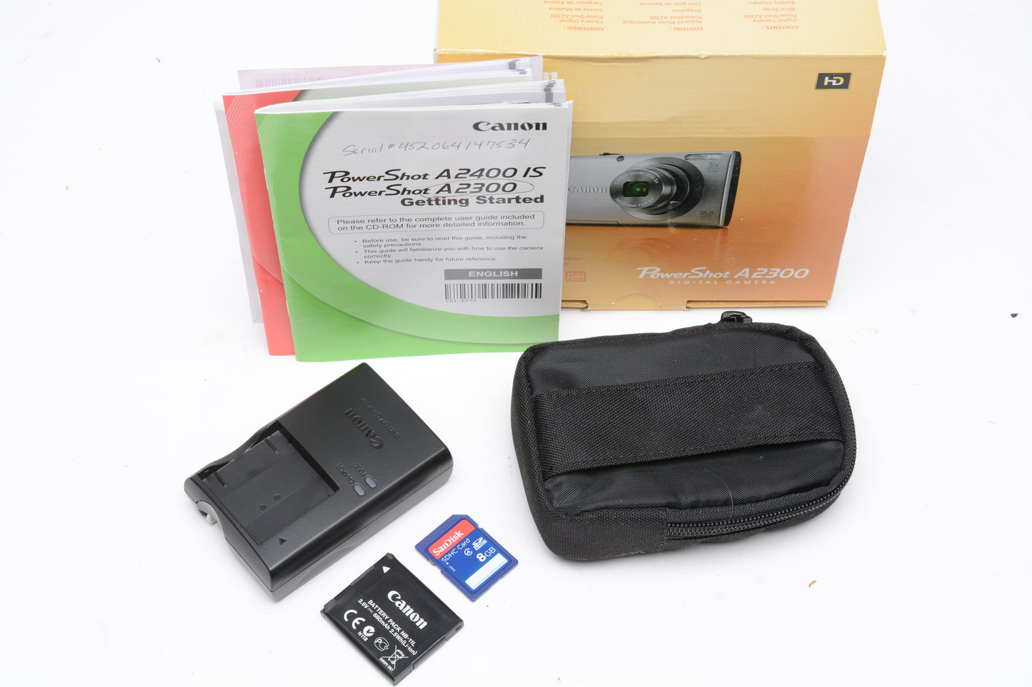 Canon PowerShot A2300 16MP Digital Point&Shoot Camera, batt+charger+box, Mint-