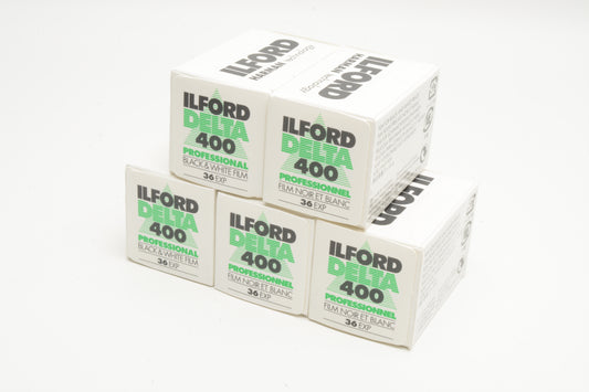 5X Ilford Delta 400 Pro B&W 35mm 135-36 film, Expired 3/2009
