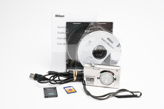 Nikon Coolpix S4000 12MP Digital Point&Shoot, Wide zoom, Tested, Clean!
