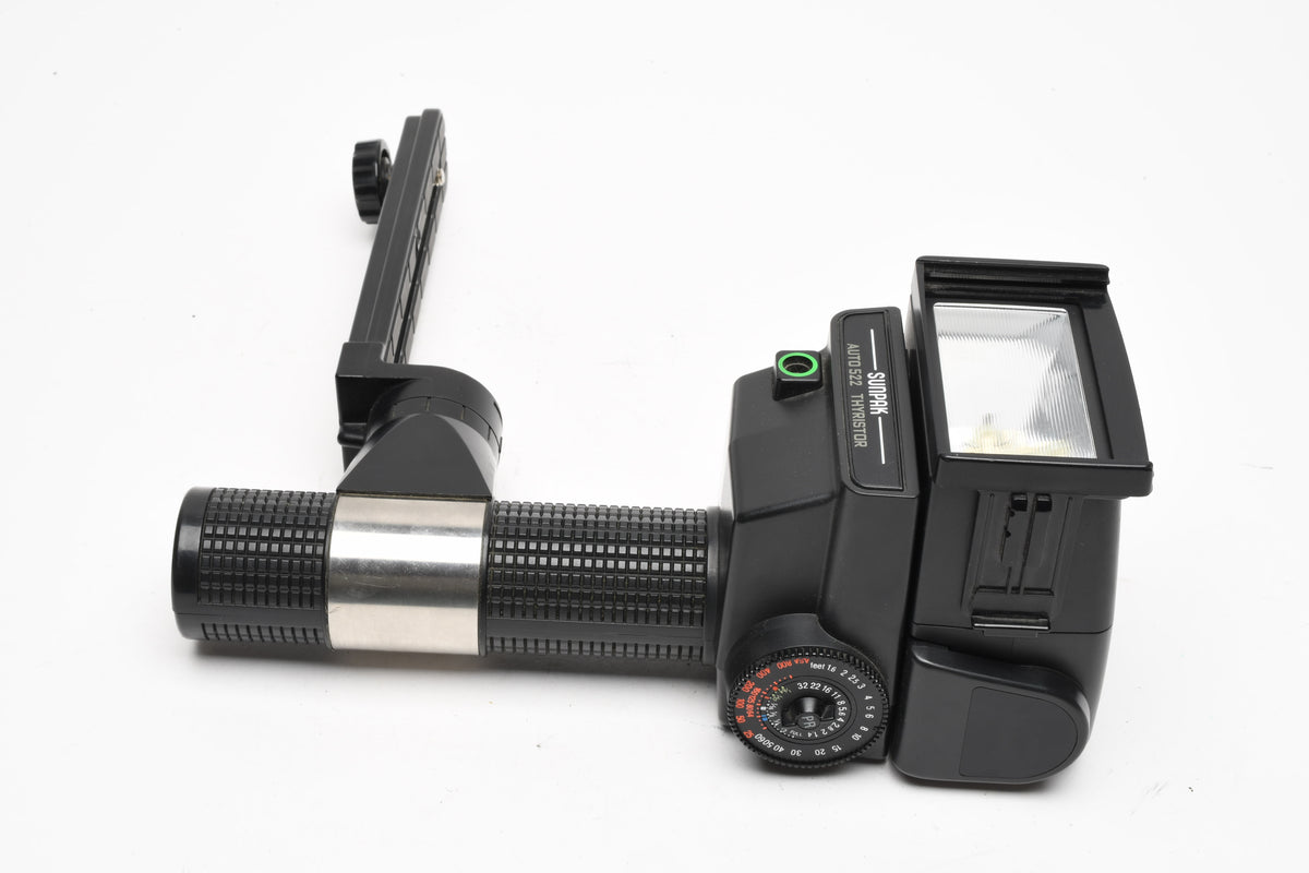 Sunpak Auto 522 Handle mount flash 35mm bracket, Sync, tested, great