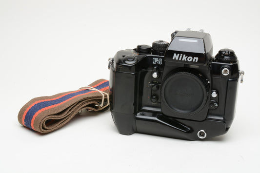 Nikon F4s 35mm SLR body, good, tested, accurate w/Strap