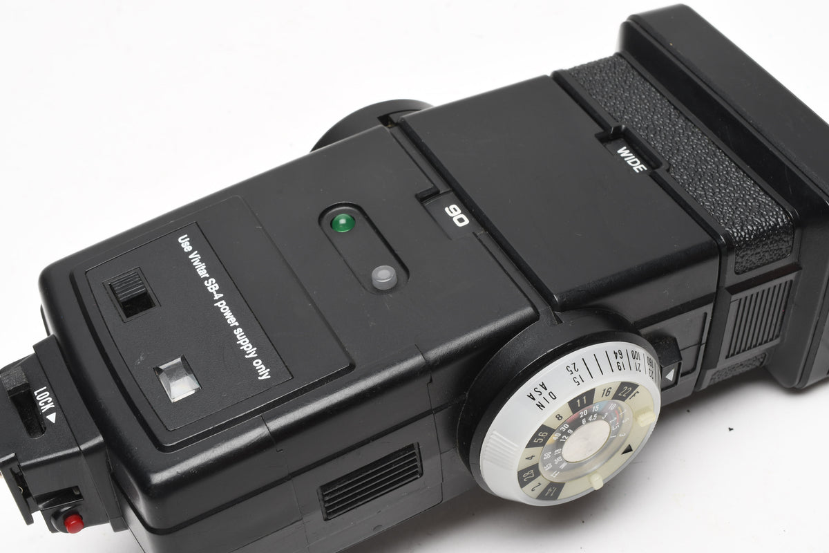 Vivitar Zoom Thyristor 285HV Flash w/Sync cord, Diffuser, Tested, Great!