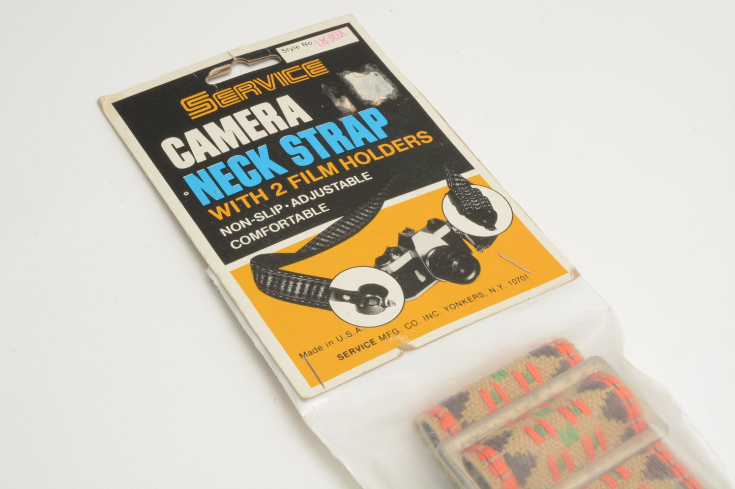 Vintage 2" canvas camera strap w/2X film holders, NEW