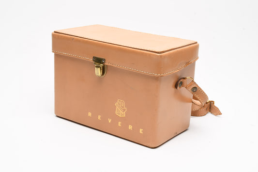 Revere Vintage tan leather case ~8.5 x 5.5 x 4.5", Nice