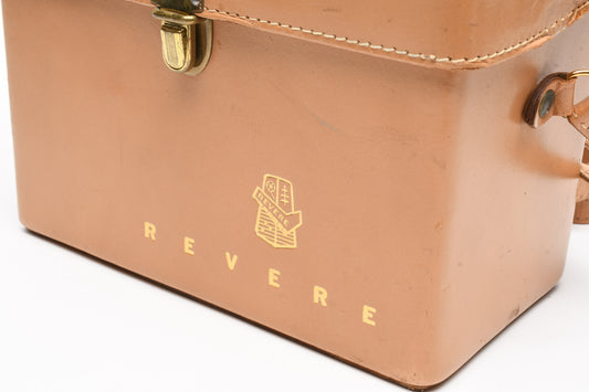 Revere Vintage tan leather case ~8.5 x 5.5 x 4.5", Nice