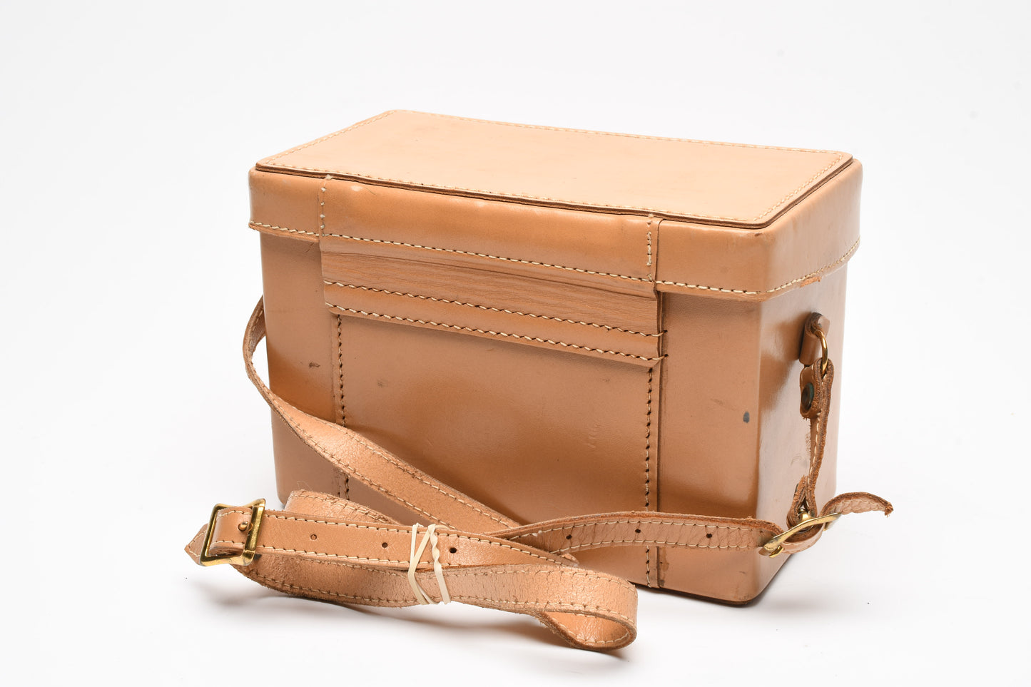 Revere Vintage tan leather case ~8.5 x 5.5 x 4.5", Nice