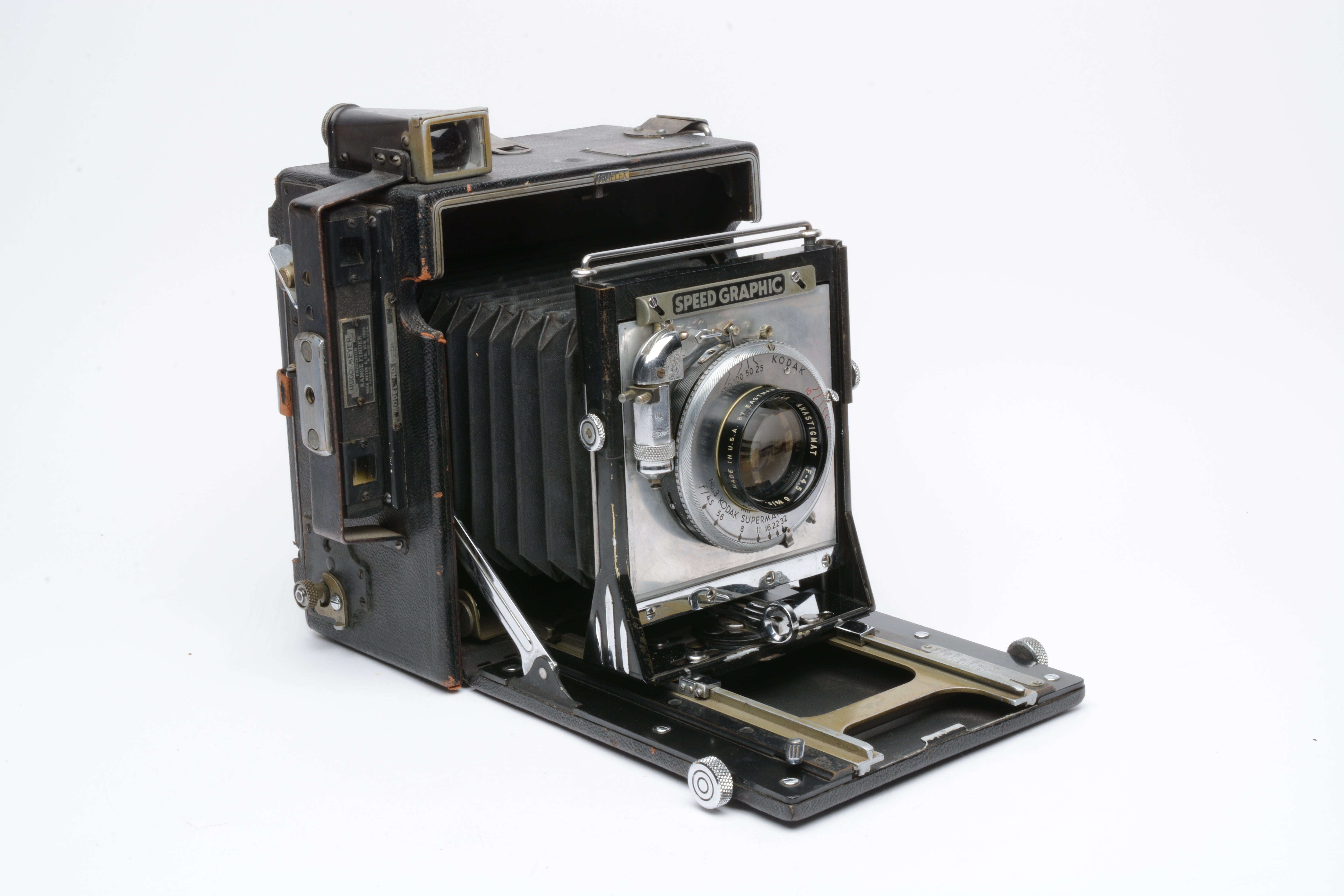 Graflex Speed Graphic 4x5 camera w/Kodak 6 3/8 f4.5 lens