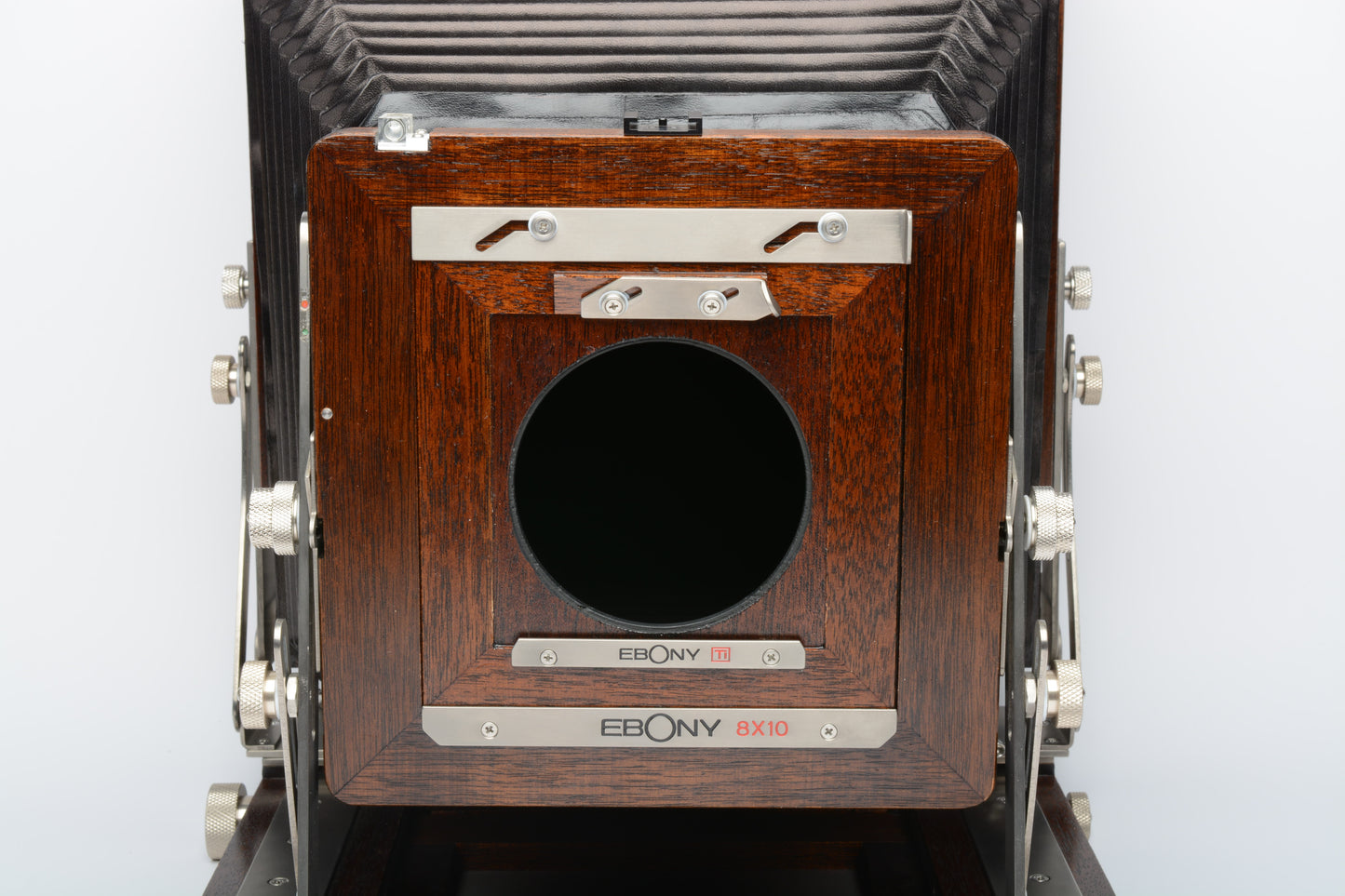 Ebony RW810 8x10 camera Mahogany & Titanium in Pelican 1610 rolling case +lens board