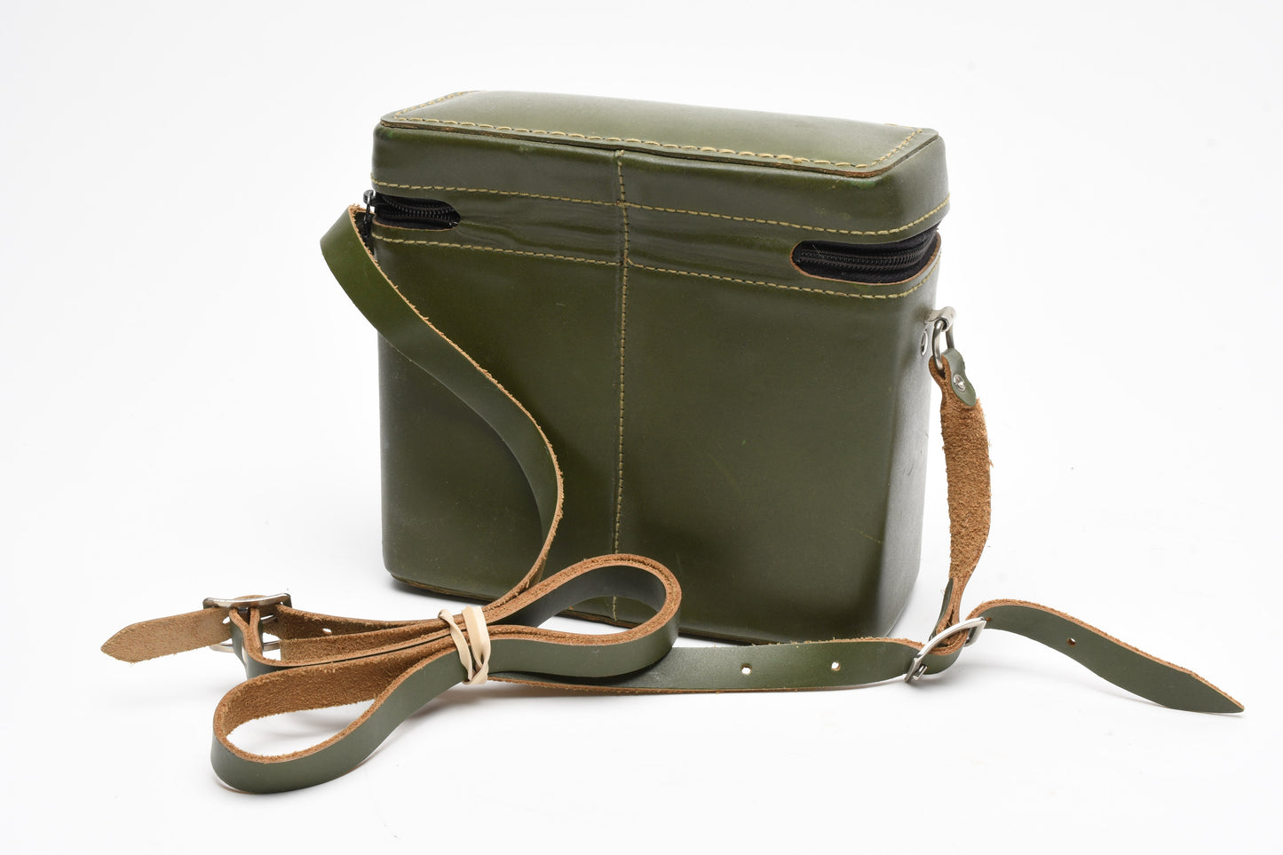 Top Grain Genuine Cowhide Olive Green camera case 5x6x2.5", Nice