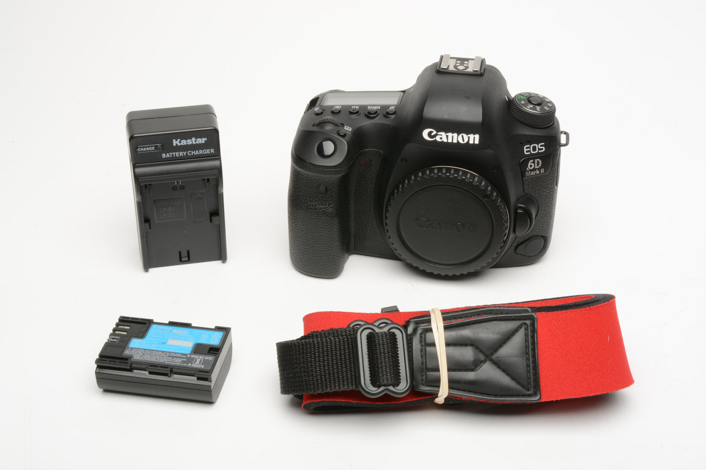 Canon EOS 6D Mark II 26.2MP DSLR body, batt, charger, only ~18K acts! tested, nice!