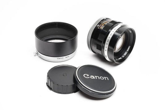 Canon 50mm f1.4 FL prime lens, caps, very clean +T60-2 Lens hood