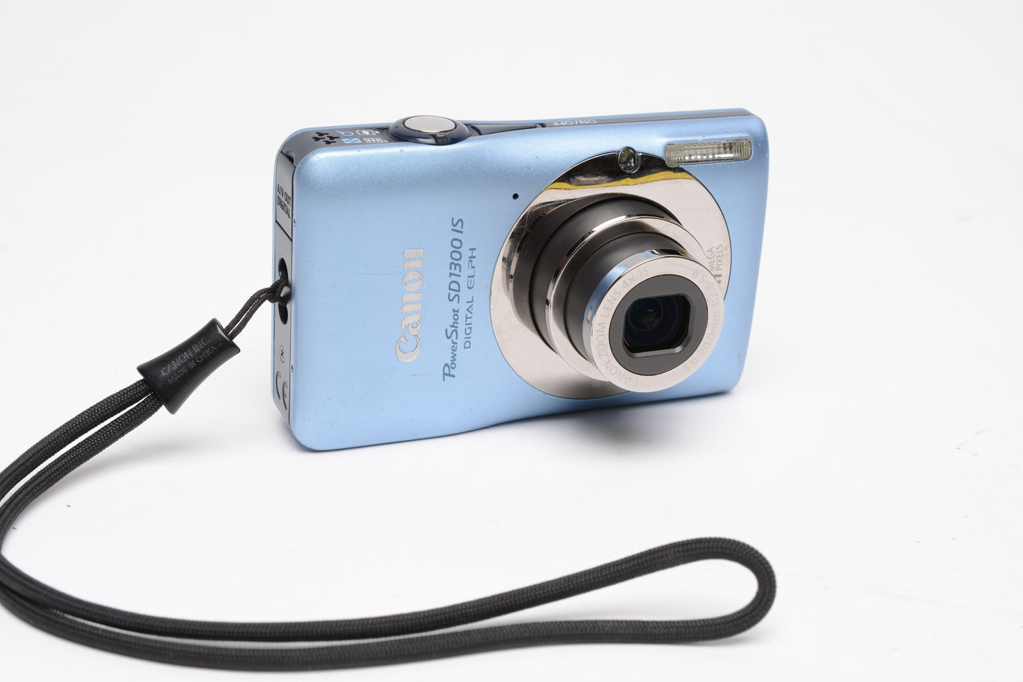 Canon PowerShot SD1300 IS Digital Elph Point & Shoot Camera w/ batt, charger, SD