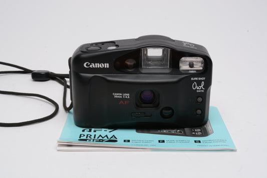 Canon SureShot Owl date 35mm Point&Shoot camera, manual, tested, great!