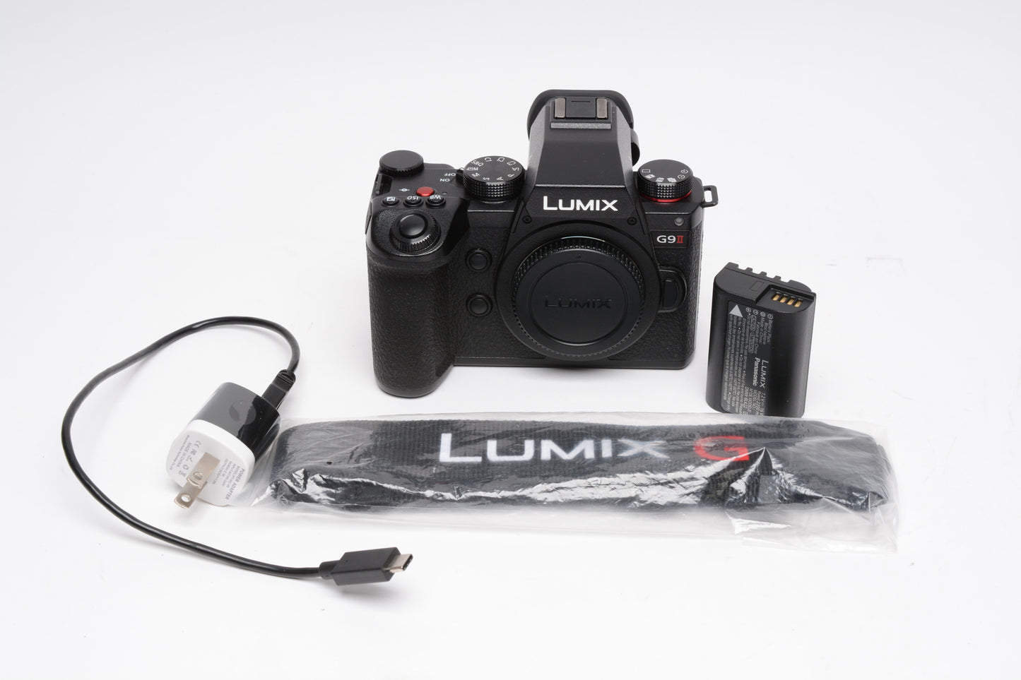 Panasonic Lumix G9II Mirrorless Body w/ batt, new strap, charging USB