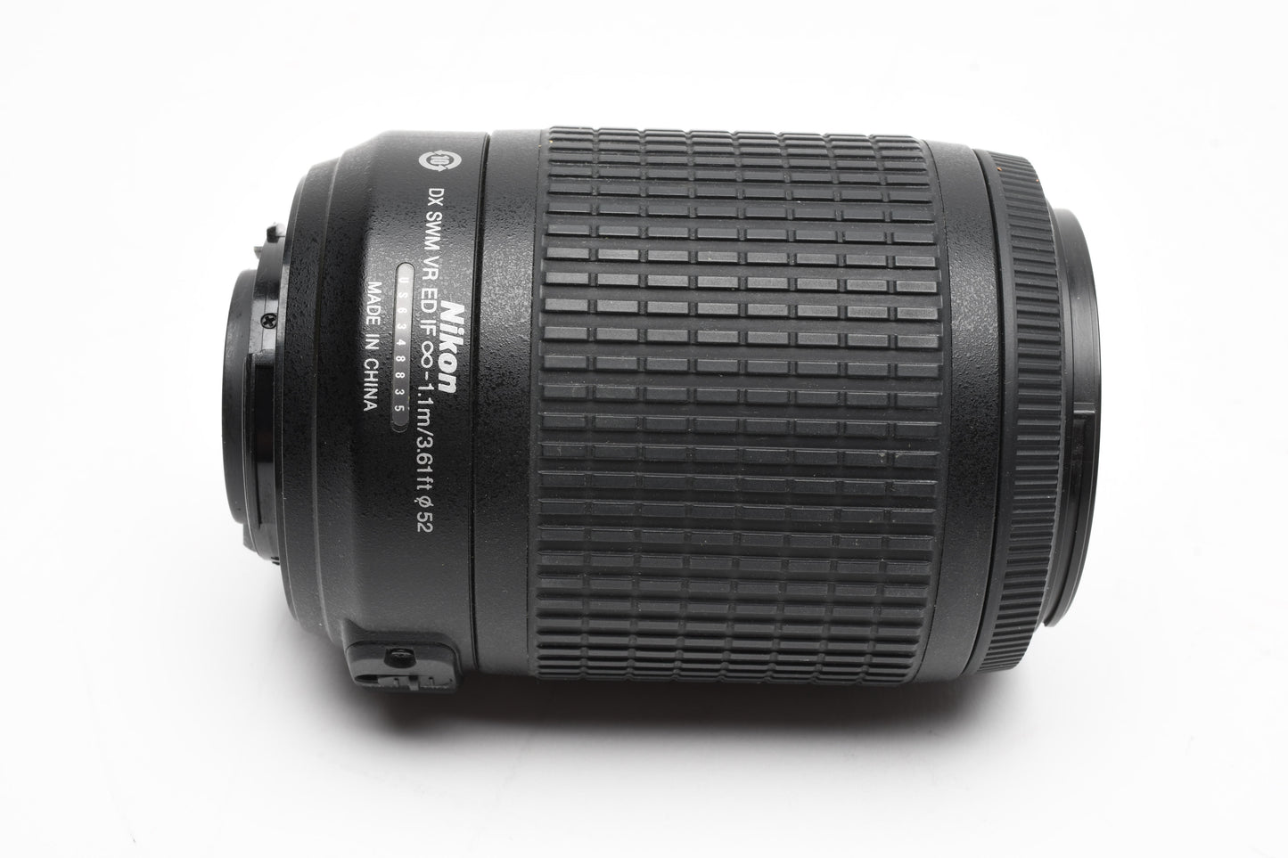 Nikon AFS Nikkor 55-200mm F4-5.6G ED DX VR zoom lens, caps, pouch, hood, UV