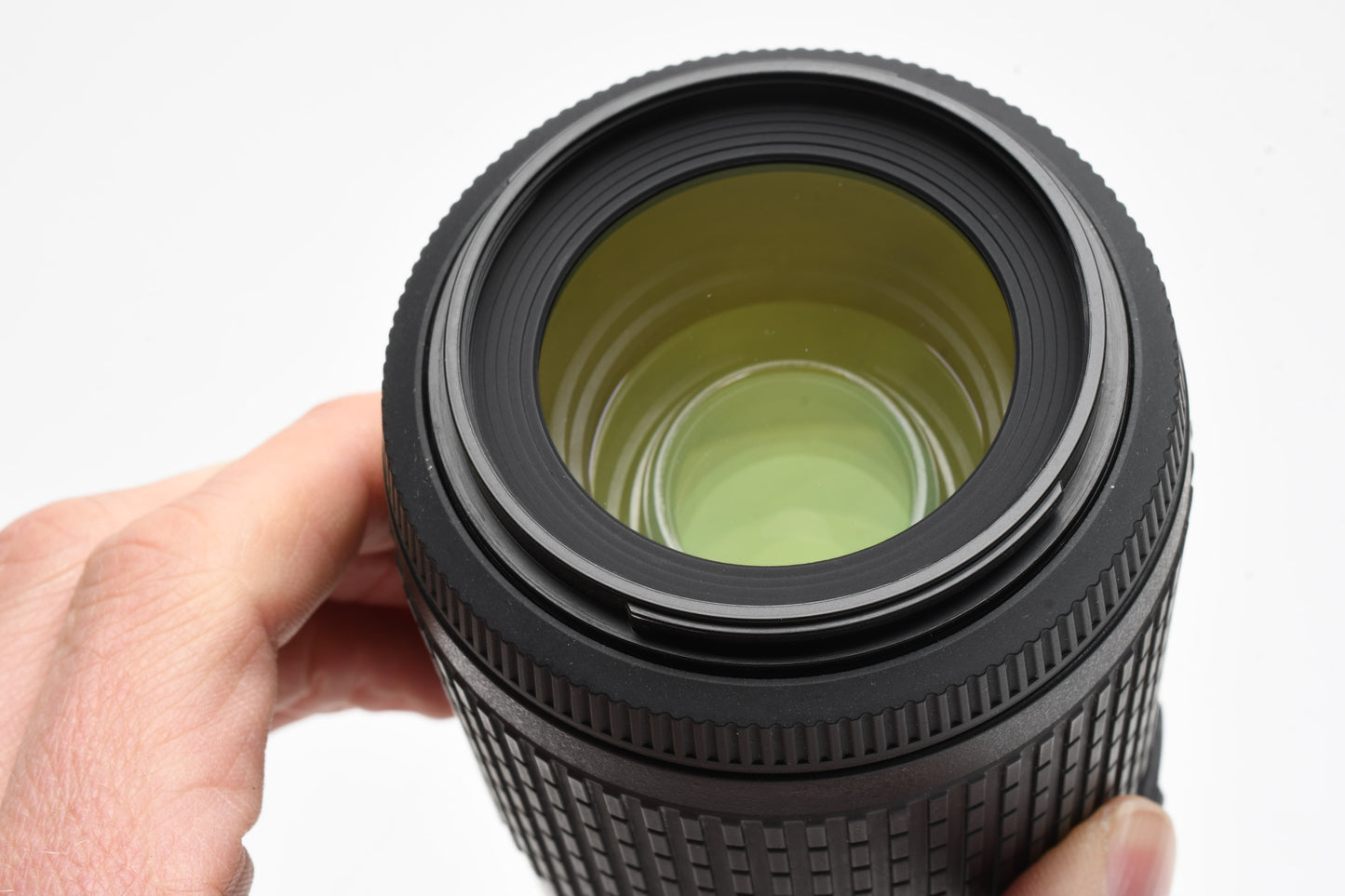 Nikon AFS Nikkor 55-200mm F4-5.6G ED DX VR zoom lens, caps, pouch, hood, UV
