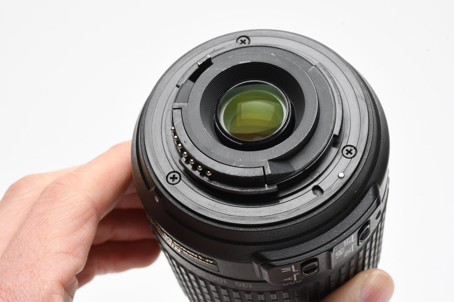 Nikon AFS Nikkor 55-200mm F4-5.6G ED DX VR zoom lens, caps, pouch, hood, UV