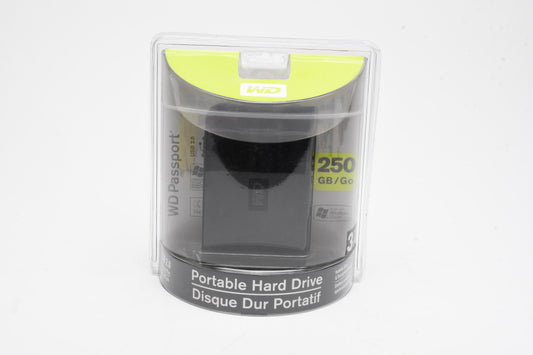 WD Passport 250GB Go Portable Hard Drive, New
