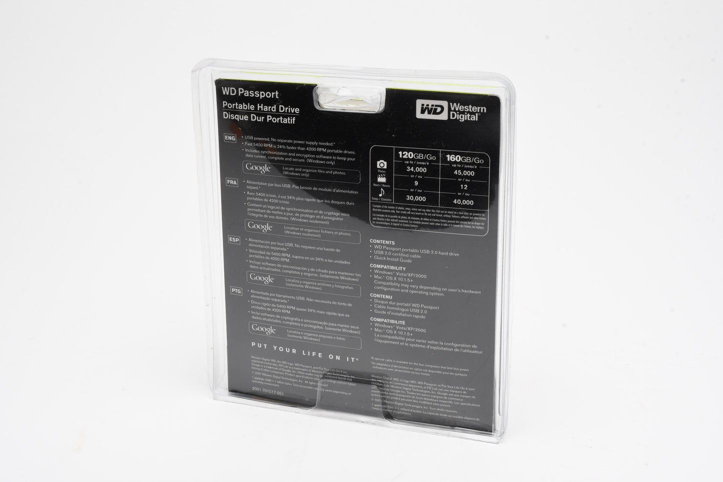 WD Passport 250GB Go Portable Hard Drive, New