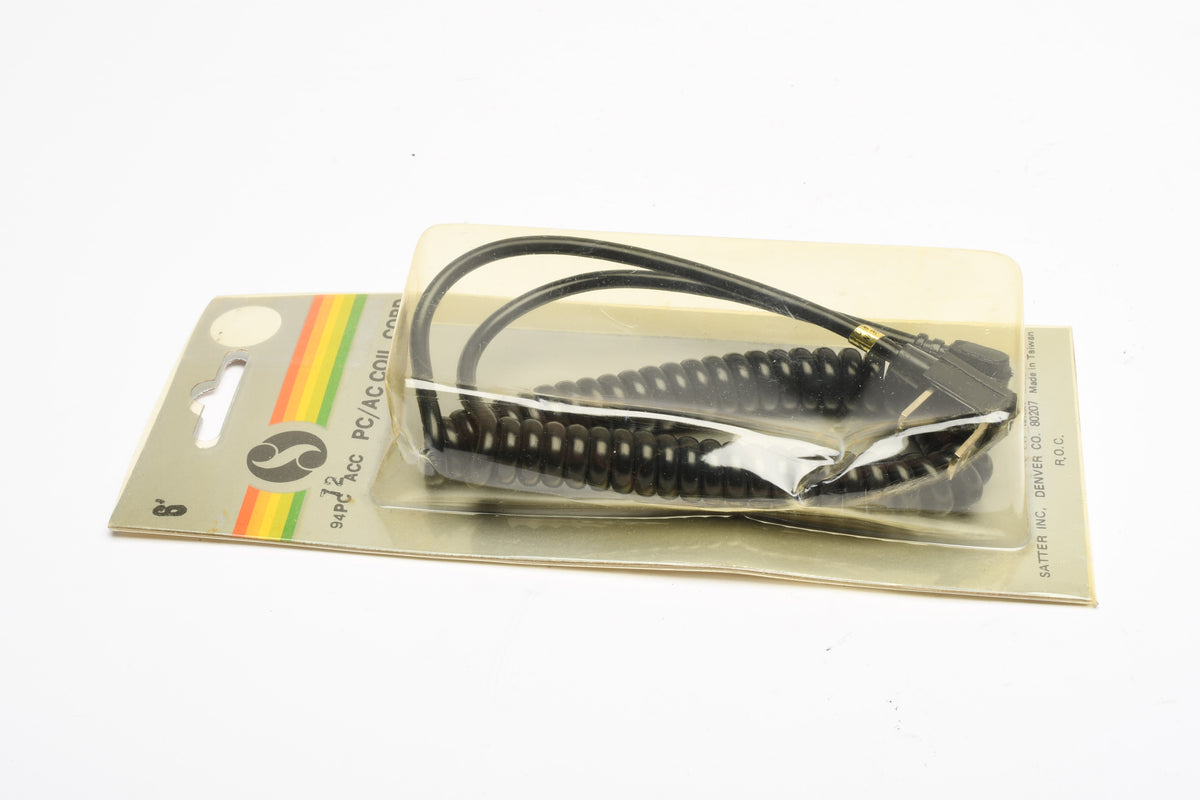 Satter PC to AC Coiled sync cord ~24", New