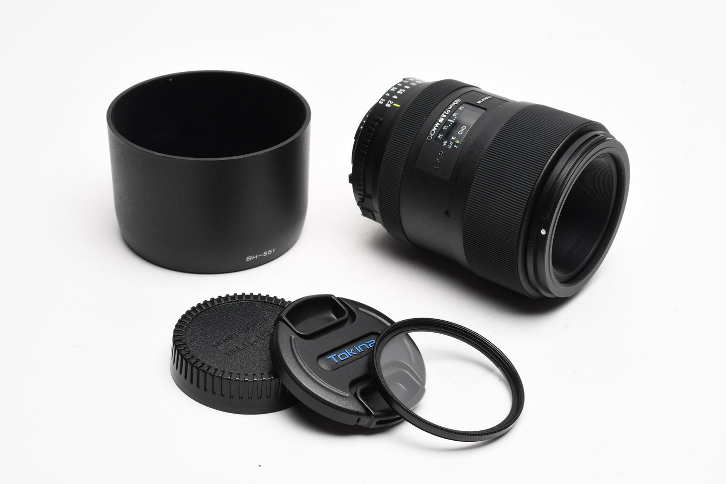 Tokina ATX-i 100mm f2.8 FF Macro Telephoto Lens Nikon F, UV+Hood+Caps