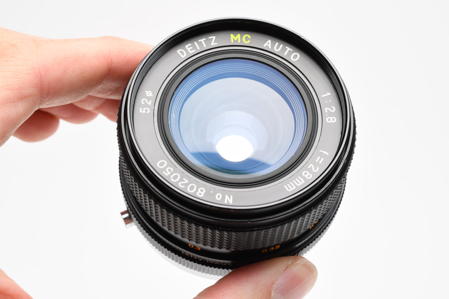 Deitz 28mm f2.8 MC wide angle lens for Olympus OM mount, caps, clean