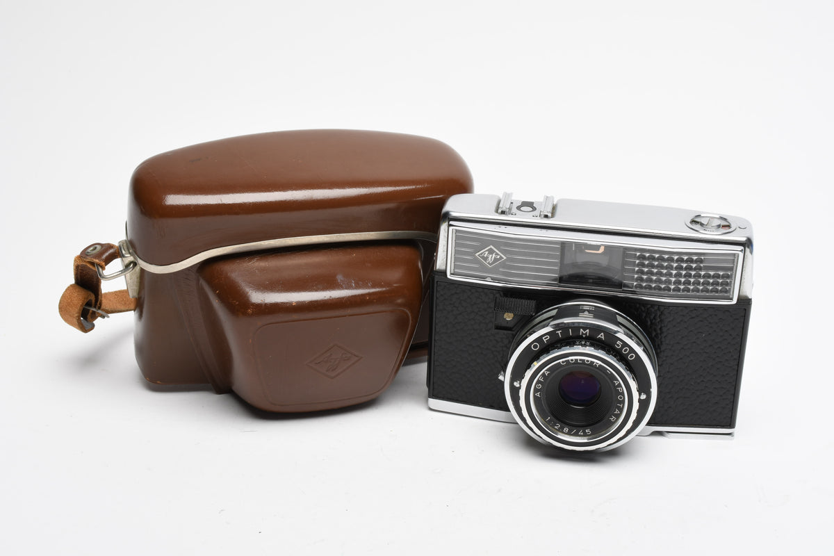 Agfa Optima 500 35mm Rangefinder Camera With Case, Tested, Works!