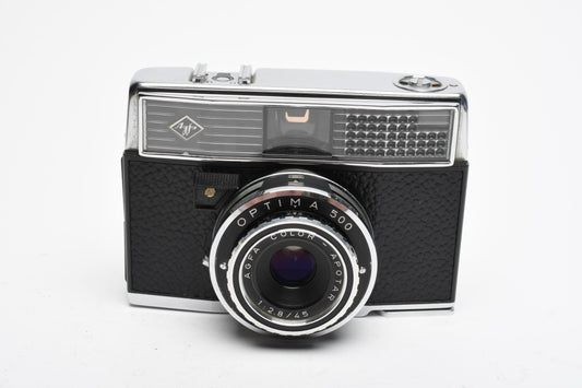 Agfa Optima 500 35mm Rangefinder Camera With Case, Tested, Works!