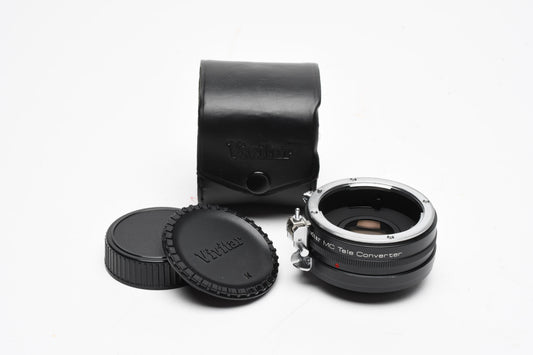 Vivitar 2X-3 MC Teleconverter for Nikon F mount w/caps+case, nice and clean