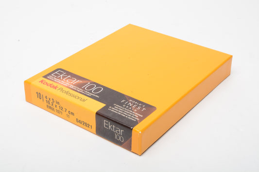 Kodak 4 x 5" Ektar 100 Color Negative Film (10 Sheets) Expired 4/2021 - Cold Stored