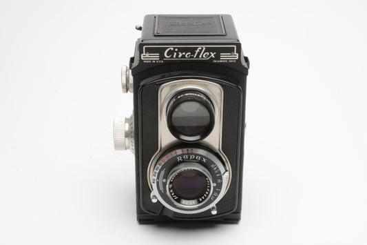 Ciroflex Ciro-Flex Model E TLR Camera w/85mm f3.5 Wollensak Lens, Great!