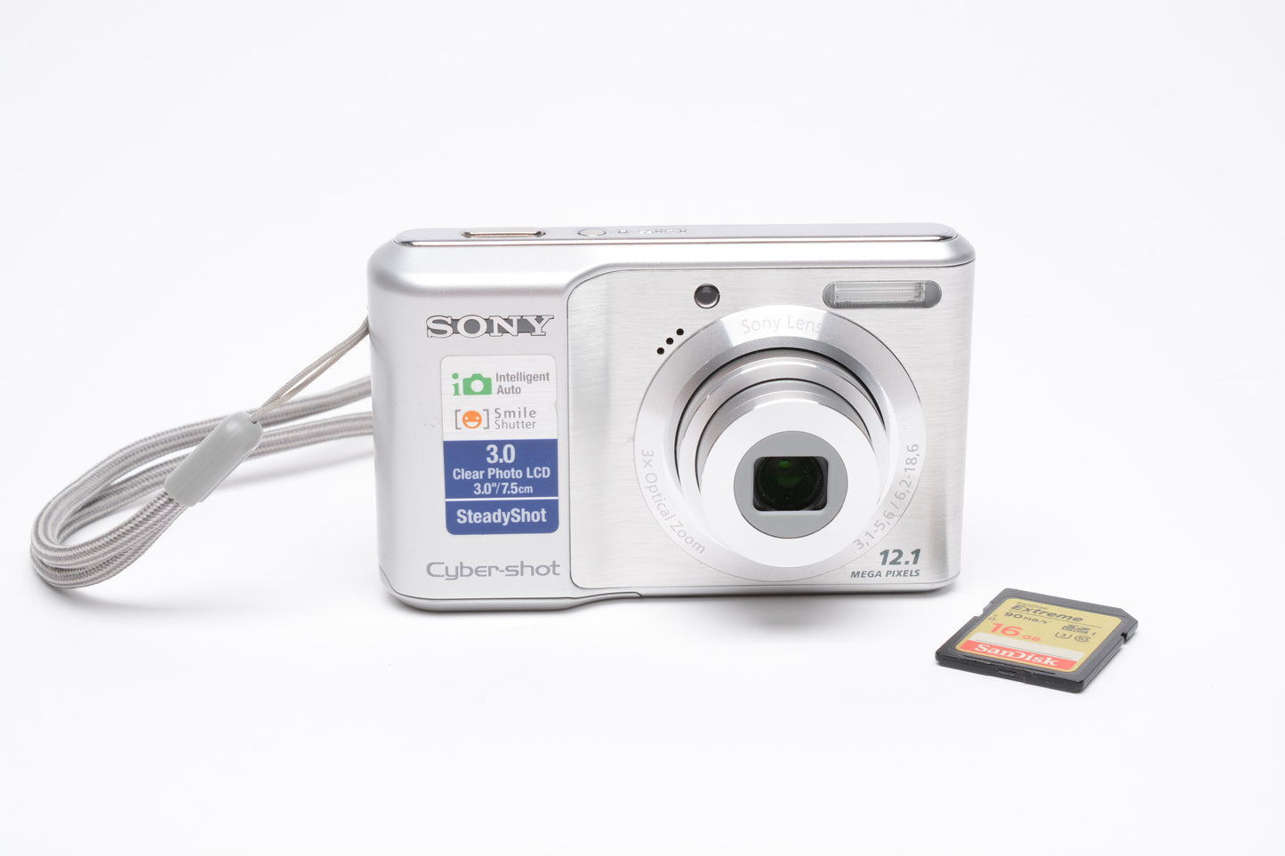 Sony SteadyShot DSC-S2100 12.1MP Digital Point&Shoot, Clean, +16GB SD card