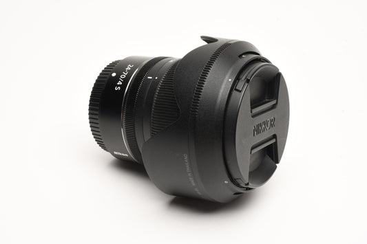 Nikon Nikkor Z 24-70mm f4s zoom lens, Hood, Gently used, Great