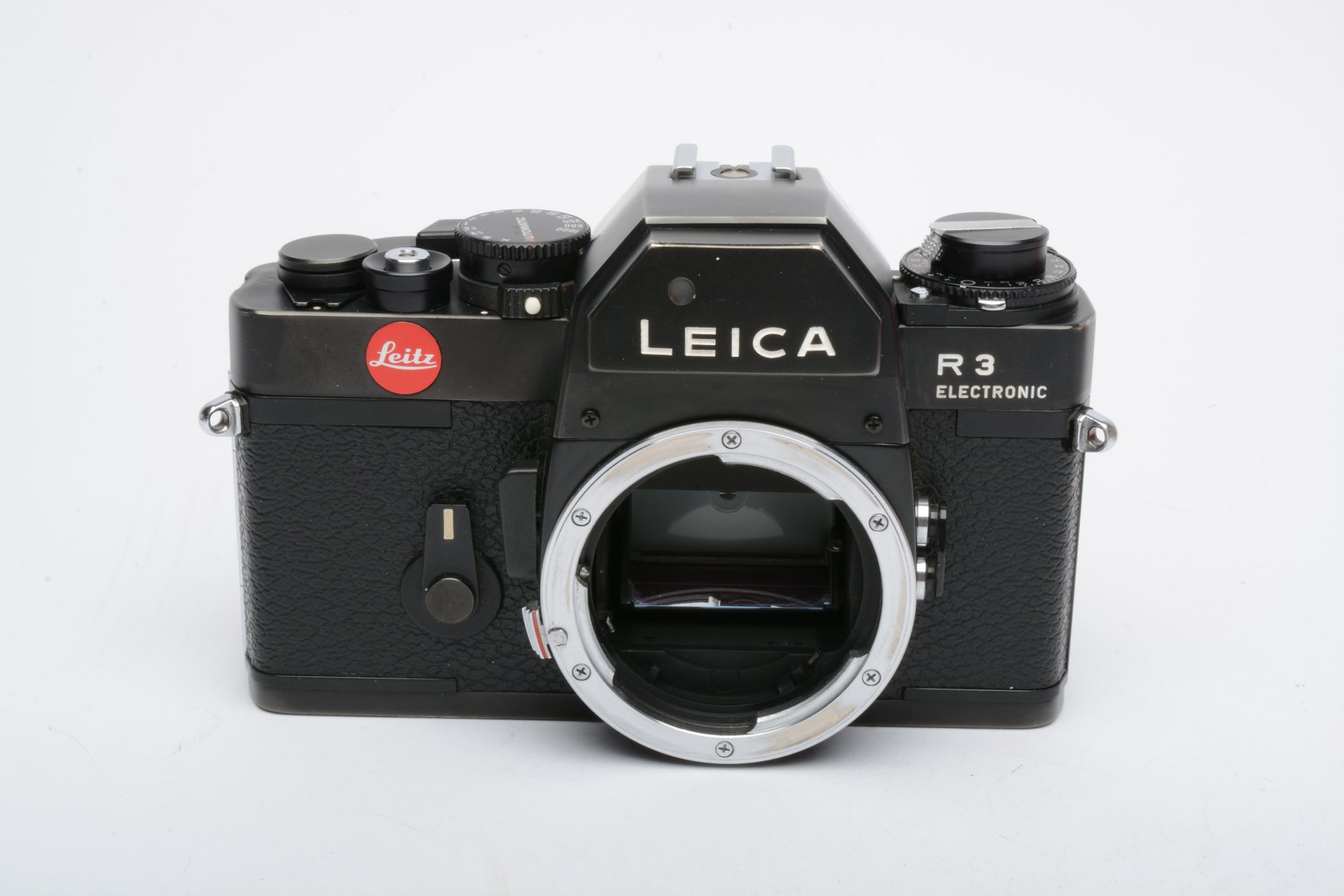 Leica R3 Electronic 35mm SLR body (Black), Boxed, strap+papers