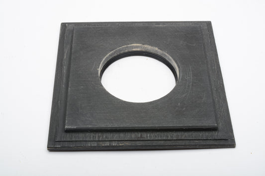 SK Grimes Dark walnut lens board 5.5" square w/~62mm opening, clean