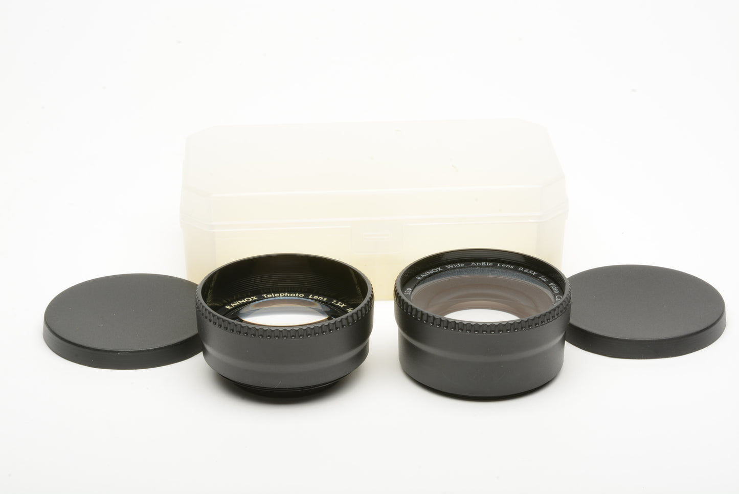 Raynox 2X 52mm Auxiliary lens set .65X wide & 1.5X telephoto, case+caps