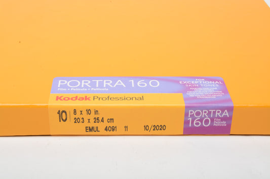 Kodak Portra 160 Color Negative Film 8x10" 10 Sheets Expired 10/20 Cold Stored