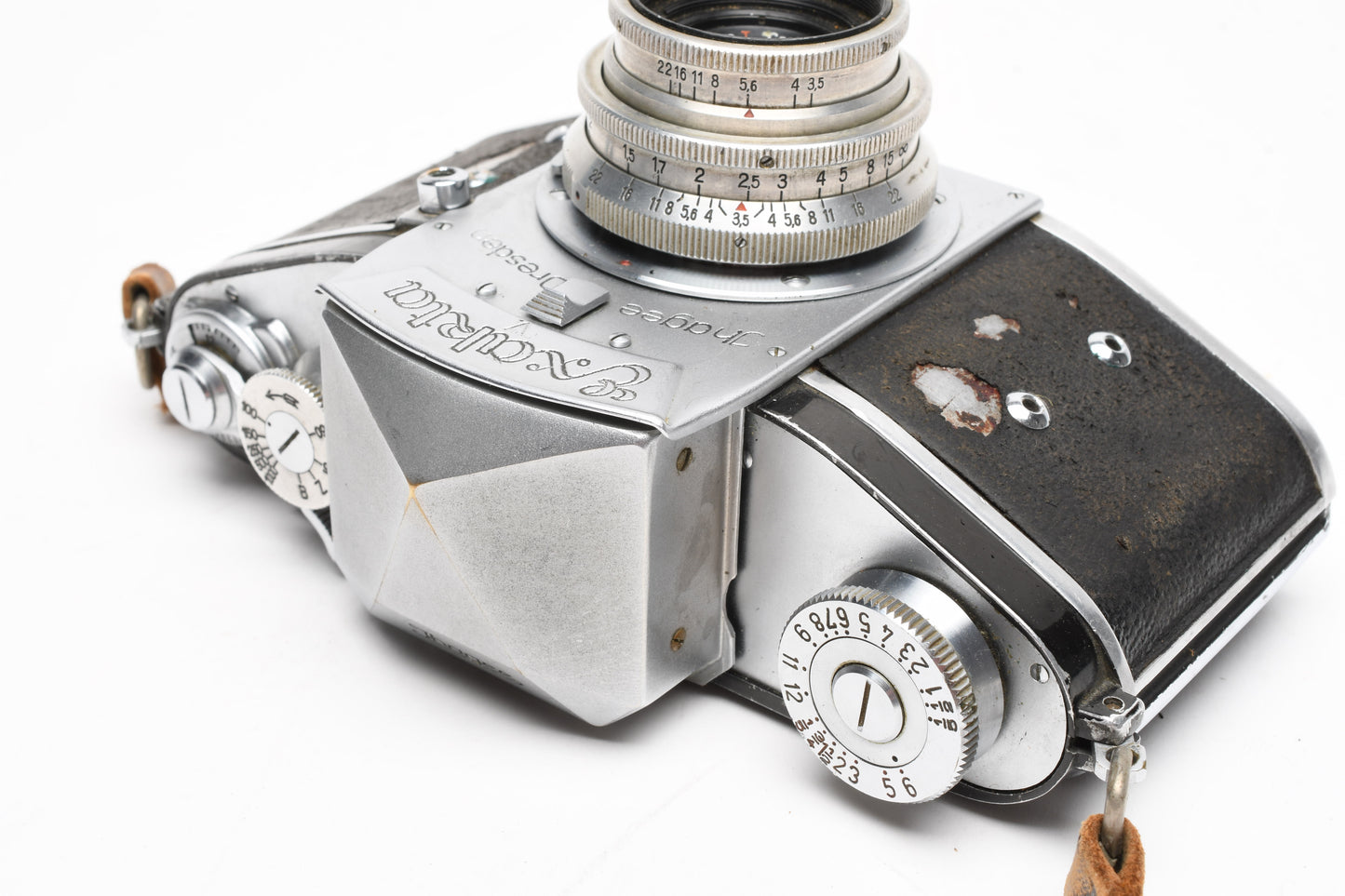 Exakta V w/Tessar 50mm f3.5 lens, UV, Tested, works well