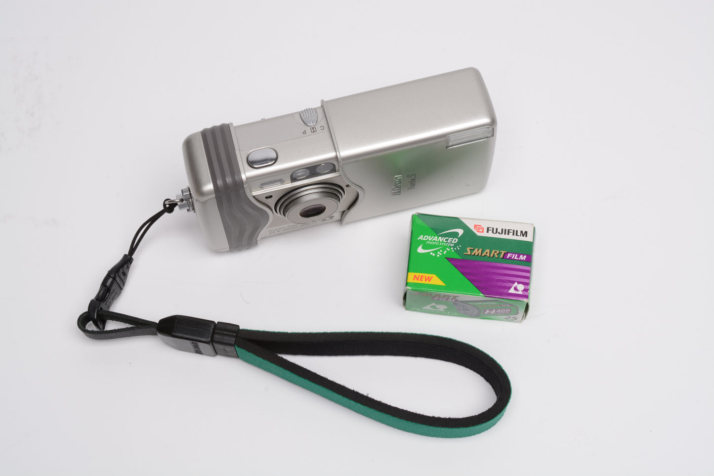 Nikon Nuvis S APS camera w/Roll of film!, Tested, Great! Stainless steel