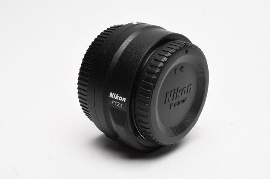 Nikon FTZ II Mount Adapter, caps, Mint-