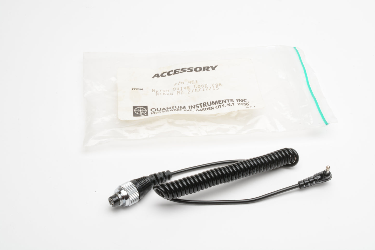 Quantum Instruments coiled MD Cord P/N 451 for MD2, 4, 12, 15, N8008s, F4s
