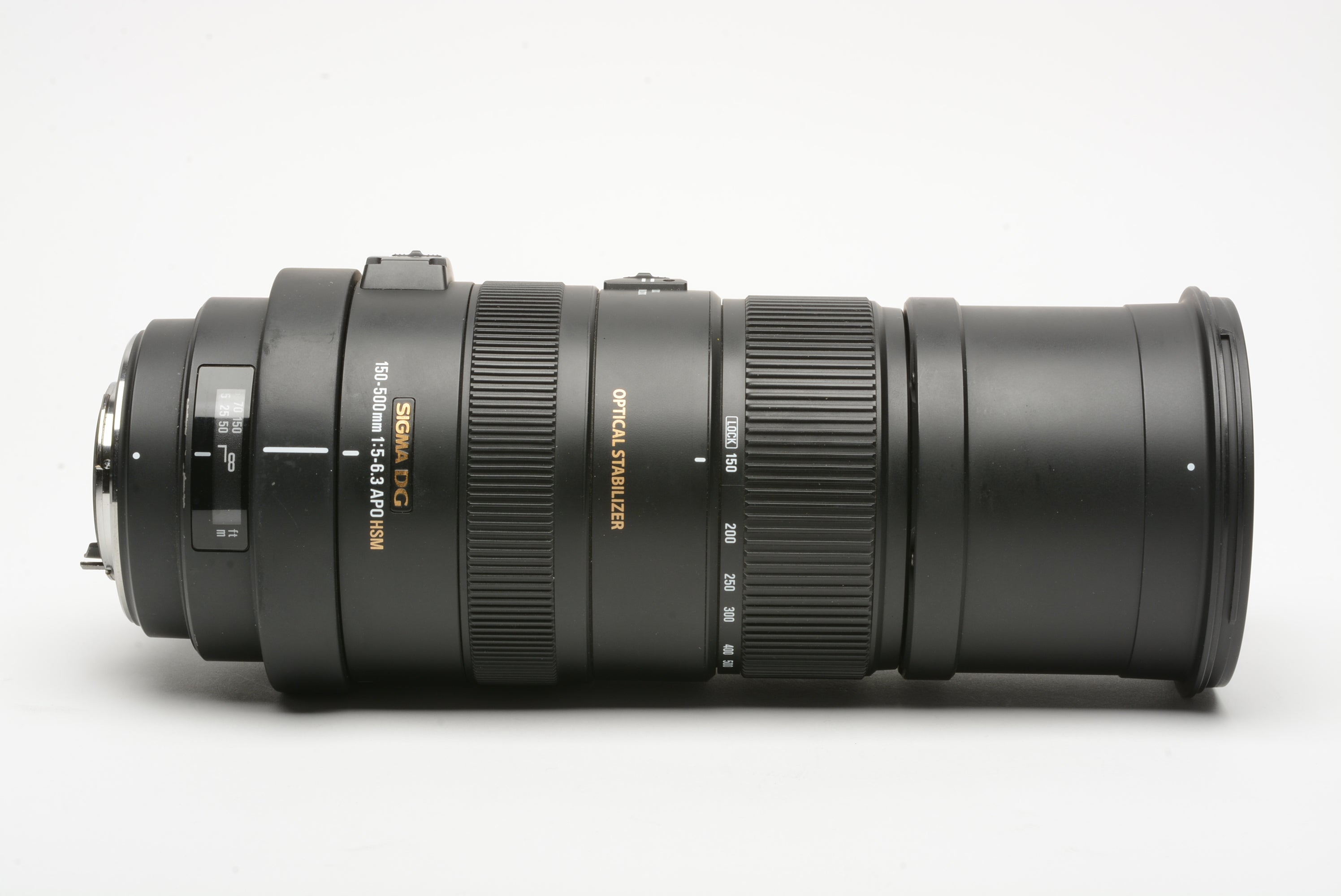 Sigma AF 150-500mm f5-6.3 APO HSM OS telephoto zoom lens for