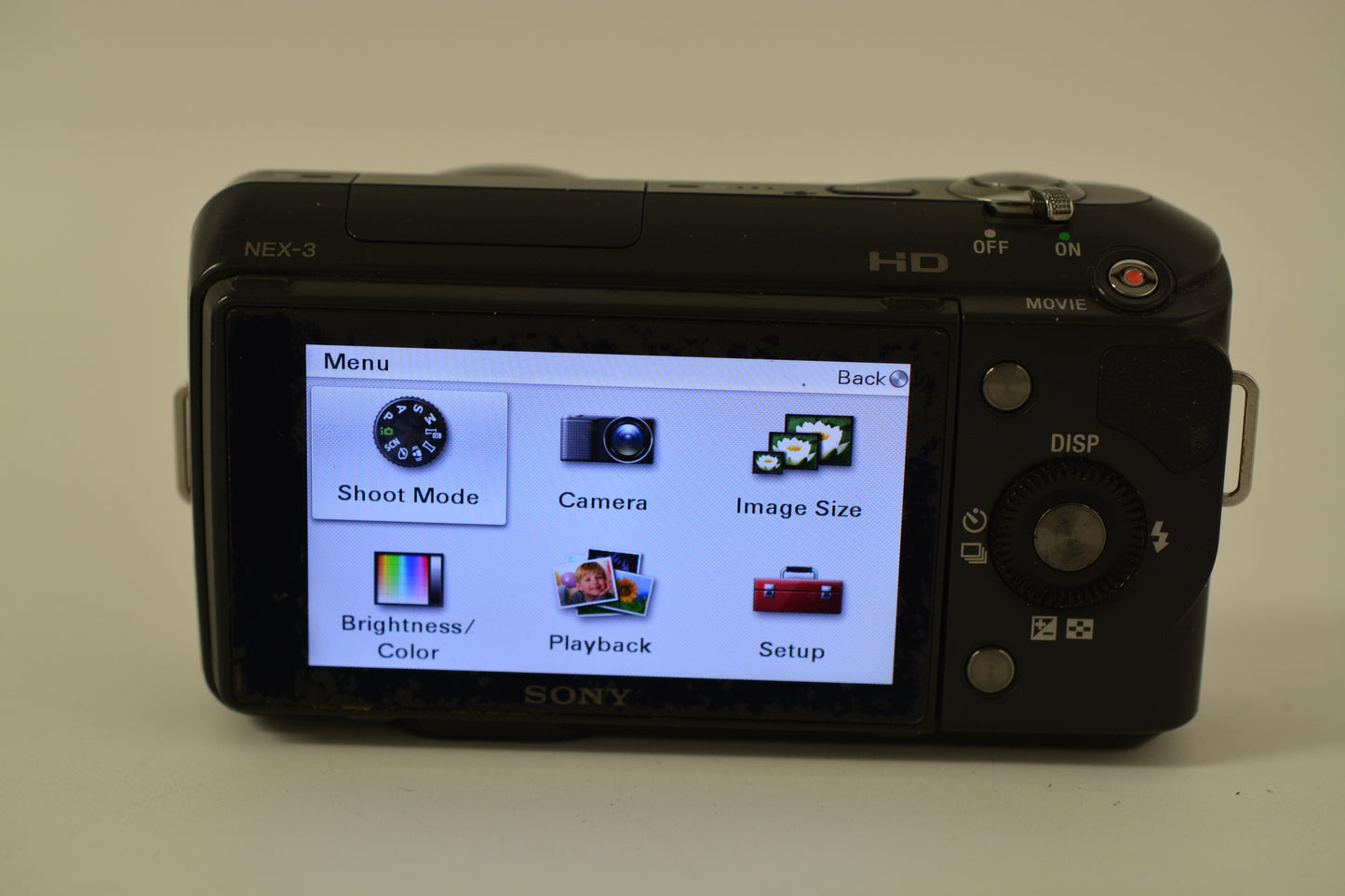 Sony NEX-3 camera body, 2batts, charger, strap +Flash, Only 6750 Acts