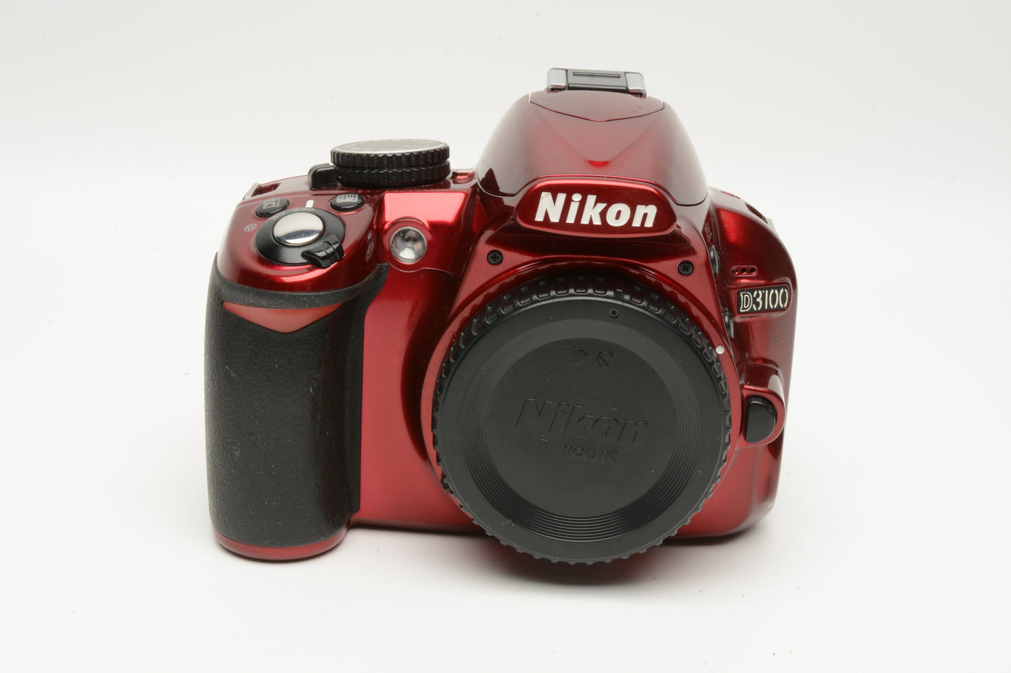 Nikon D3100 Red DSLR Body, battery, charger, strap, 15K Acts, Great!
