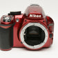 Nikon D3100 Red DSLR Body, battery, charger, strap, 15K Acts, Great!