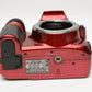 Nikon D3100 Red DSLR Body, battery, charger, strap, 15K Acts, Great!