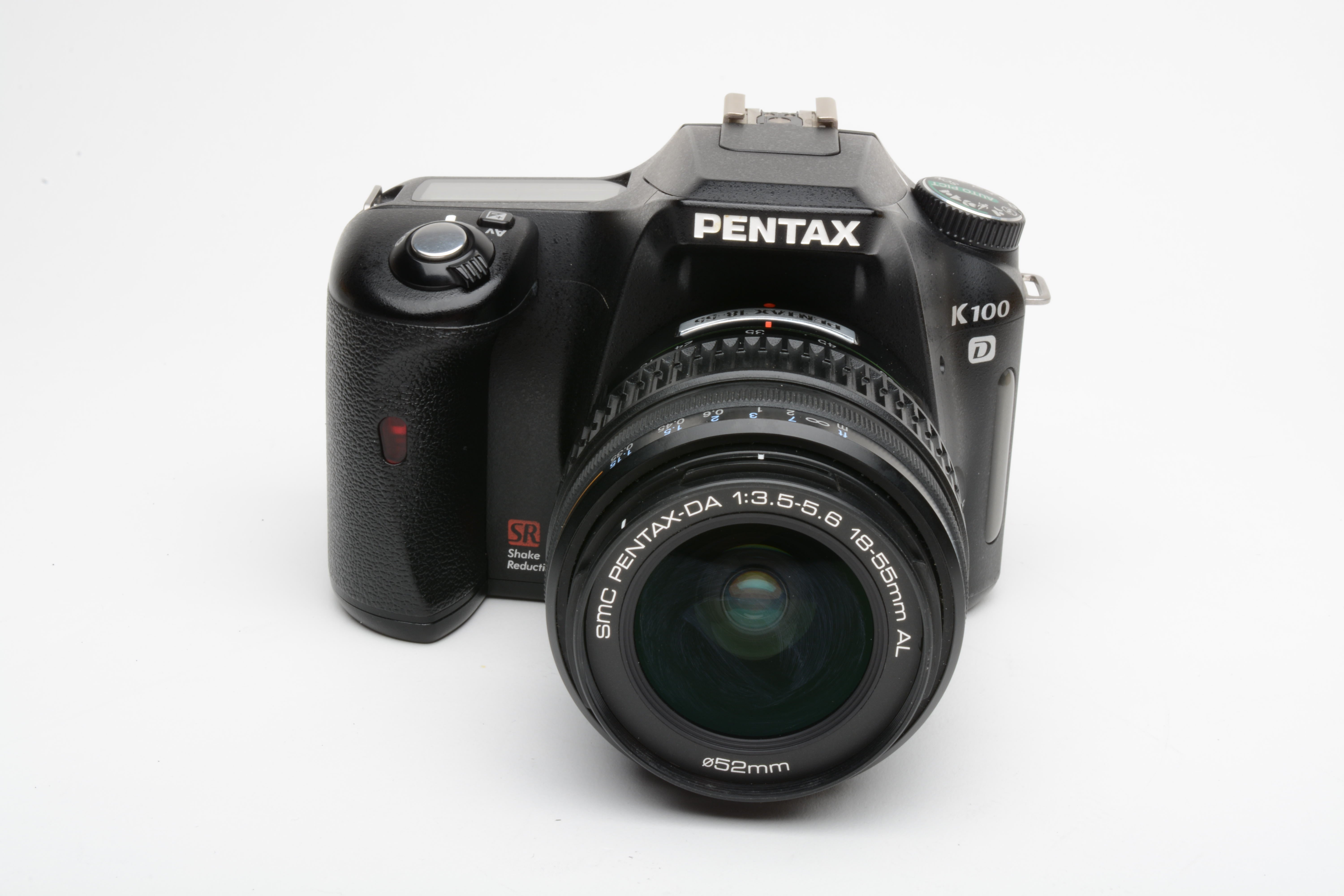 Pentax K100D DSLR w/18-55mm f3.5-5.6 zoom, manuals, book, strap, cap, UV,  Clean!