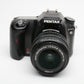 Pentax K100D DSLR w/18-55mm f3.5-5.6 zoom, manuals, book, strap, cap, UV, Clean!