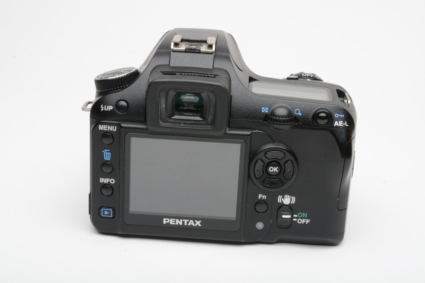 Pentax K100D DSLR w/18-55mm f3.5-5.6 zoom, manuals, book, strap, cap, UV, Clean!