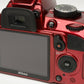 Nikon D3100 Red DSLR Body, battery, charger, strap, 15K Acts, Great!